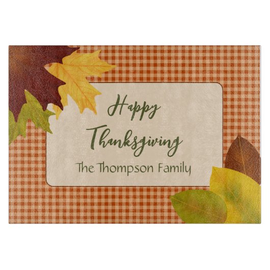 Cutting Board für den Erntedank Herbst Gingham Schneidebrett (Vorderseite)
