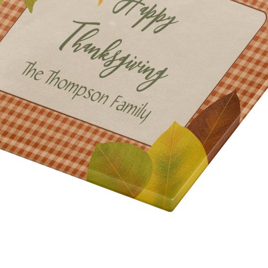 Cutting Board für den Erntedank Herbst Gingham Schneidebrett (Ecke)