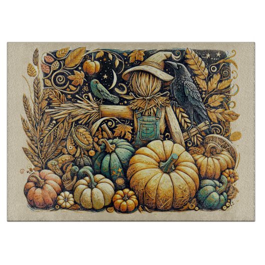 CUTTING BOARD - Guarding the Pumpkin Patch Schneidebrett (Vorderseite)