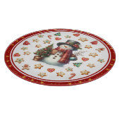 Cutting Board Round Snowman and Christmas Cookies Schneidebrett (Ecke)
