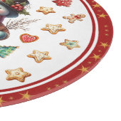 Cutting Board Round Snowman and Christmas Cookies Schneidebrett (Ecke)