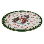 Cutting Board Round Snowman and Christmas Cookies Schneidebrett (Ecke)