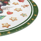 Cutting Board Round Snowman and Christmas Cookies Schneidebrett (Ecke)