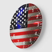 Cutting Edge Laser Cutting American Flag 2 Große Wanduhr (Winkel)