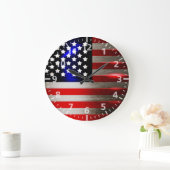 Cutting Edge Laser Cutting American Flag 2 Große Wanduhr (Zuhause)