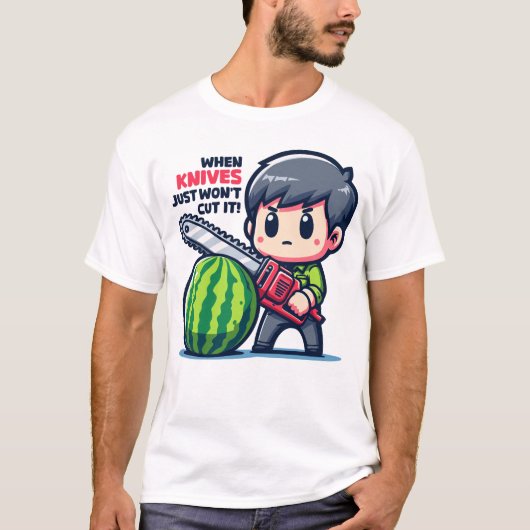 Cutting Watermelon - Melon Chainsaw T-Shirt (Vorderseite)