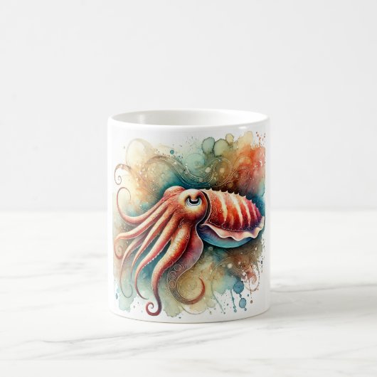 Cuttlefish in colors 051024AREF101 - Watercolor Kaffeetasse (Mittel)