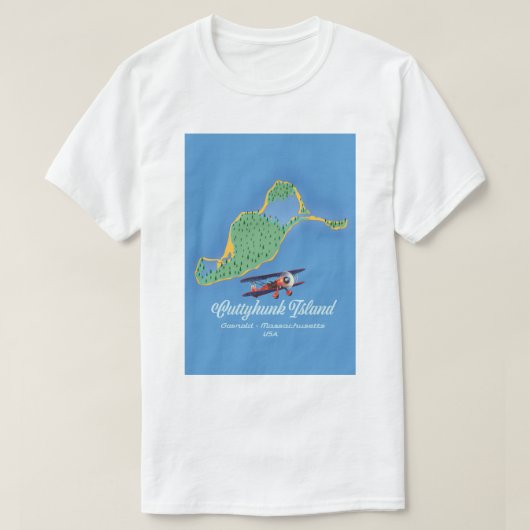 Cuttyhunk Insel Gosnold, Massachusetts Karte T-Shirt (Design vorne)