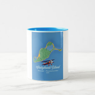 Cuttyhunk Insel Gosnold, Massachusetts Karte Zweifarbige Tasse