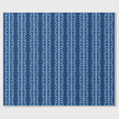 Cutwork-Ranke in Blau Indigo Geschenkpapier (Flach)