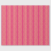 Cutwork-Ranke in Rosa und Orange Geschenkpapier (Flach)