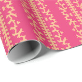 Cutwork-Ranke in Rosa und Orange Geschenkpapier (Rolleneckpunkt)
