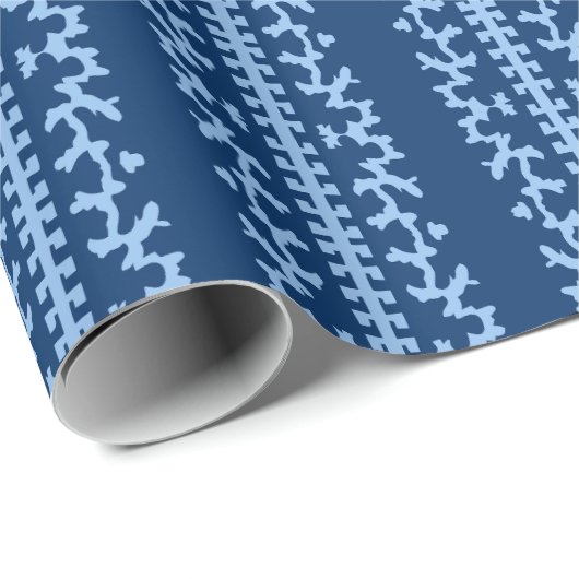 Cutwork Vine in Blue Indigo Geschenkpapier (Rolleneckpunkt)