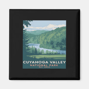 Cuyahoga Valley National Park Vintage Camping Männ Magnet