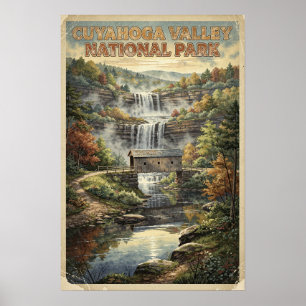 Cuyahoga Valley National Park Vintage Reise Poster