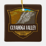Cuyahoga Valley Nationalpark Illustration Travel Keramikornament<br><div class="desc">Vektor-Kunstwerk-Design im Cuyahoga-Tal. Der Park liegt am Fluss Cuyahoga zwischen den Ohio-Städten Cleveland und Akron.</div>