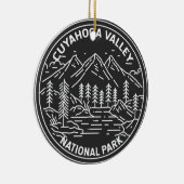 Cuyahoga Valley Nationalpark Ohio Monoline Keramik Ornament (Rechts)