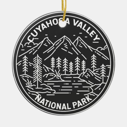 Cuyahoga Valley Nationalpark Ohio Monoline Keramik Ornament (Vorne)