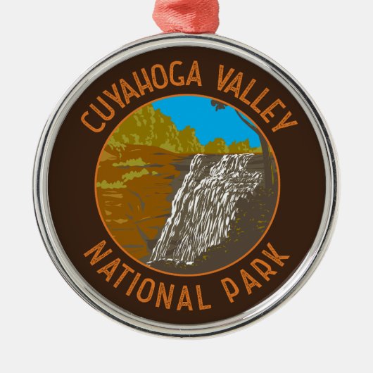 Cuyahoga Valley Nationalpark Retro gestört Ornament Aus Metall (Vorne)