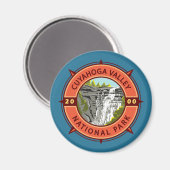 Cuyahoga Valley Nationalpark Retro Kompass Emblem Magnet (Vorderseite/Rückseite)