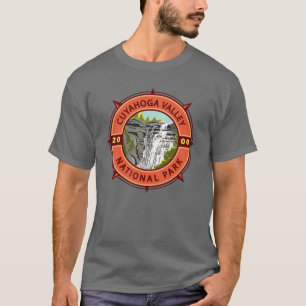 Cuyahoga Valley Nationalpark Retro Kompass Emblem T-Shirt