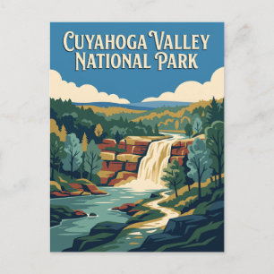 Cuyahoga Valley Ohio Wasserfall Retro Vintage Post Postkarte