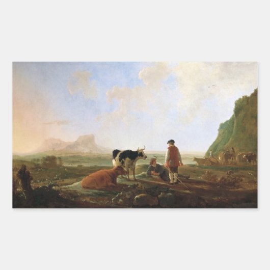 Cuyp's Herdsmen-Aufkleber Rechteckiger Aufkleber (Vorderseite)