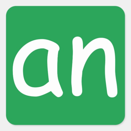 CVC-Wörter "an"-Aufkleber Quadratischer Aufkleber (Vorderseite)