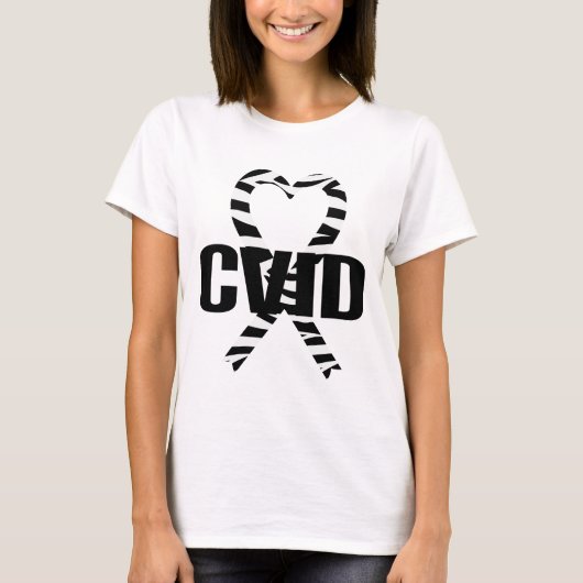 CVID Zebra-Herz-Band-Bewusstseins-T - Shirt (Vorderseite)