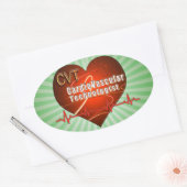 CVT HEART LOGO Kardiovaskulärer Technologe Ovaler Aufkleber (Umschlag)