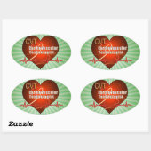 CVT HEART LOGO Kardiovaskulärer Technologe Ovaler Aufkleber (Blatt)