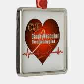 CVT HEART LOGO Kardiovaskulärer Technologe Silbernes Ornament (Rechts)