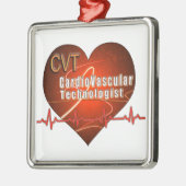 CVT HEART LOGO Kardiovaskulärer Technologe Silbernes Ornament (Links)