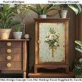 CW2 Decoupage, Vintage Creme und Weiße Rosen Seidenpapier