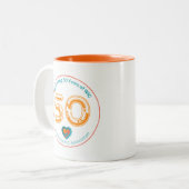 CWA-Logo Orange-Tasse Zweifarbige Tasse (Vorderseite Links)
