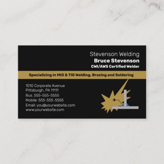 CWI | AWS Certified Welder Business Card Visitenkarte (Vorderseite)