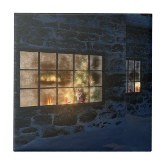 Cwm Christmas Decorative Tile / Trivet Fliese (Vorderseite)