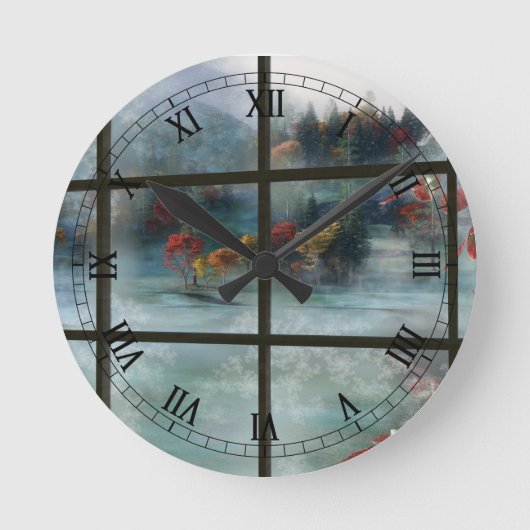 Cwm Herbstfrostsperre Runde Wanduhr (Vorderseite)