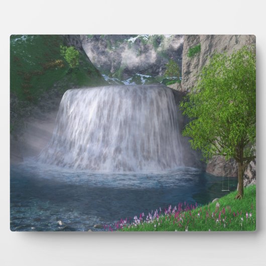 Cwm Waterfall Foto Plaque Fotoplatte (Vorderseite)