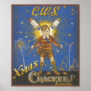 CWS Xmas Crackers Vintage Ad Poster