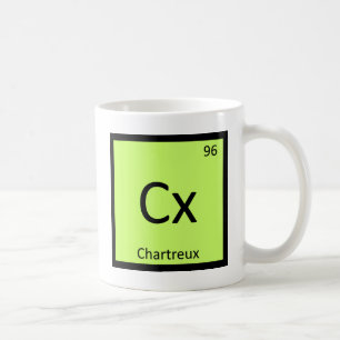 Cx - Chartreux-Katze Chemie Periodensystem-Symbol Kaffeetasse