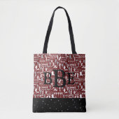 Cy-Fair HS Bobcats Maroon, grau und weiß Tasche (Vorderseite)