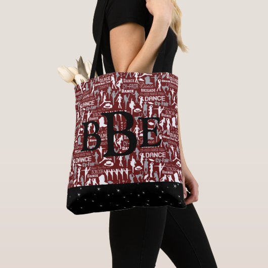 Cy-Fair HS Bobcats Maroon, grau und weiß Tasche (Von Nahem)