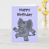 CY, lustiger Tanzen-Elefant Karte (Gelbe Blume)