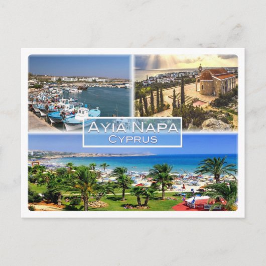 CY Zypern - Ayia Napa - Hafen - Panorama - Nelia Postkarte (Vorderseite)