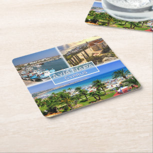 CY Zypern - Ayia Napa - Hafen - Panorama - Nelia Rechteckiger Pappuntersetzer