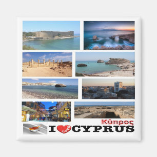 CY - Zypern - I Liebe Collage Mosaik Magnet