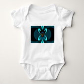 Cyan Abstrakt Art Print Baby Strampler (Vorderseite)