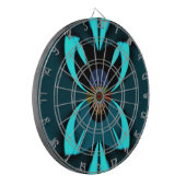 Cyan Abstrakt Art Print Dartscheibe (Vorderseite Links)
