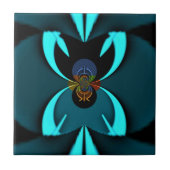 Cyan Abstrakt Art Print Fliese (Vorderseite)